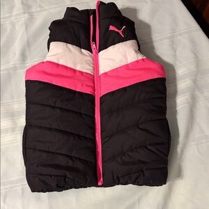 Puma Black and Pink Quilted Vest